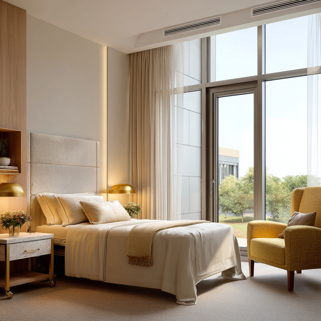 Private patient room at LBCTS Long Beach Care
